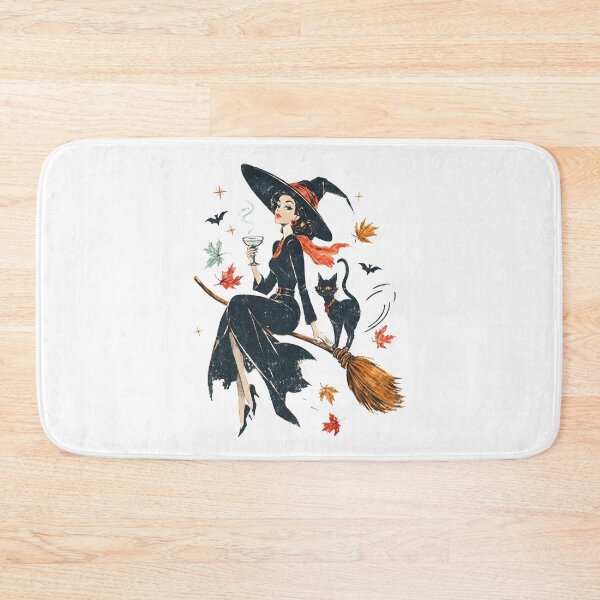 Item preview, Vintage Witch Black Cat Broom Spooky Halloween Witchy Aesthetic Graphic designed and sold by CareerKitties.