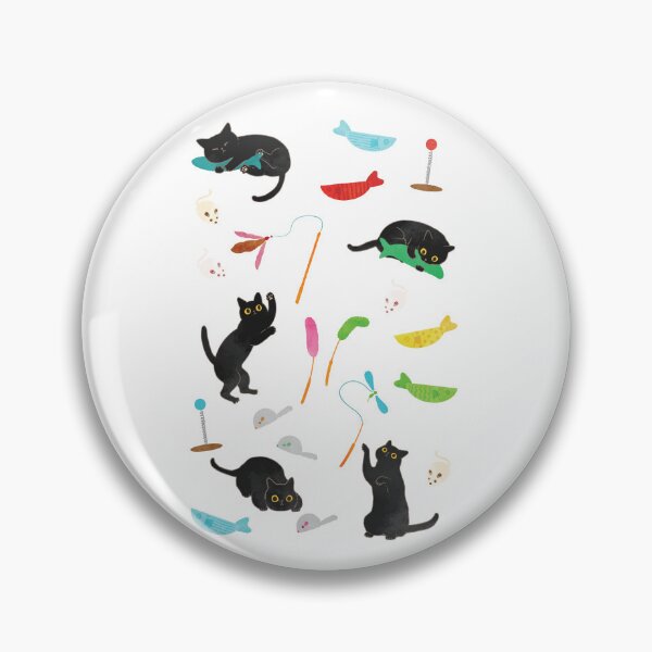 Item preview, Playful Black Cats and Colorful Toys Seamless Pattern designed and sold by chillaxcats.