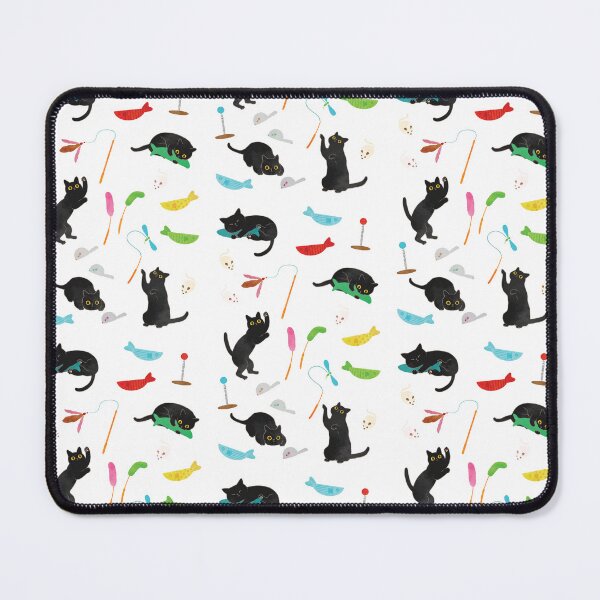 Item preview, Playful Black Cats and Colorful Toys Seamless Pattern designed and sold by chillaxcats.