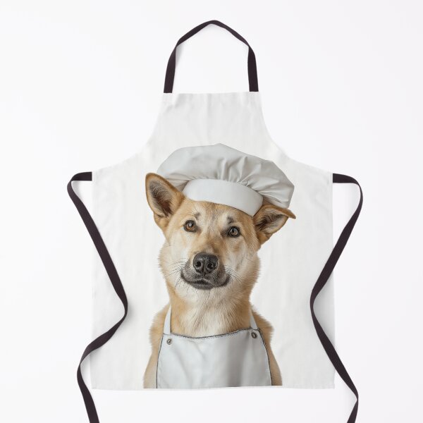 Item preview, Canaan Dog Chef Funny Cooking Apron Hat Cute Pet Portrait designed and sold by LazyOwlStore.