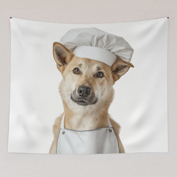 Item preview, Canaan Dog Chef Funny Cooking Apron Hat Cute Pet Portrait designed and sold by LazyOwlStore.