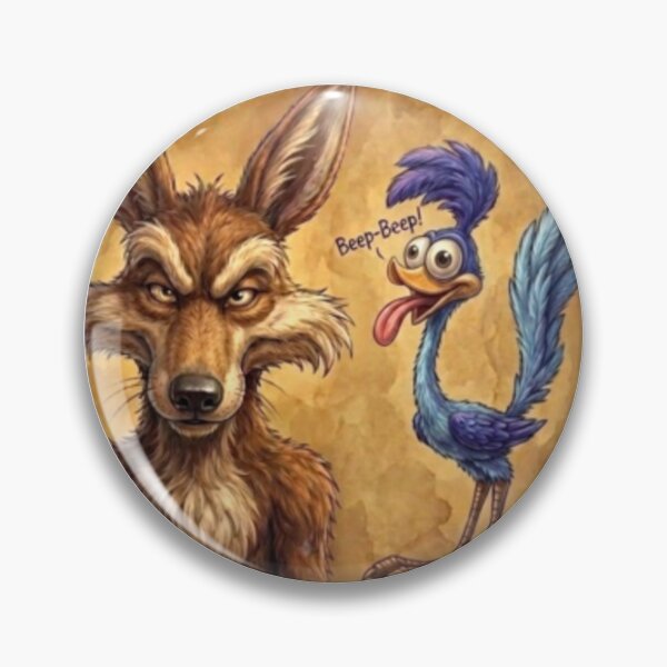 Item preview, Wile E Coyote and Roadrunner Retro Circle Art designed and sold by IvanaIka.