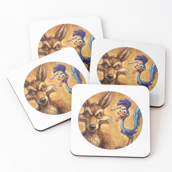 Item preview, Wile E Coyote and Roadrunner Retro Circle Art designed and sold by IvanaIka.