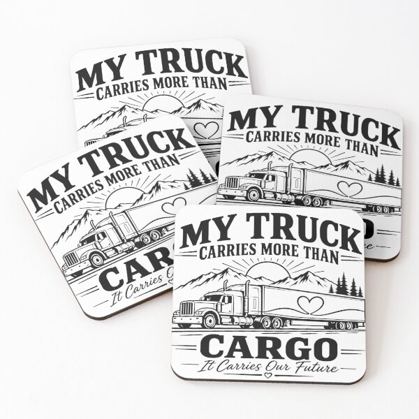 Item preview, My Truck Carries More Than Cargo - Trucker Wife & Family Vintage Semi Truck T-Shirt Design designed and sold by Haque Desigens.