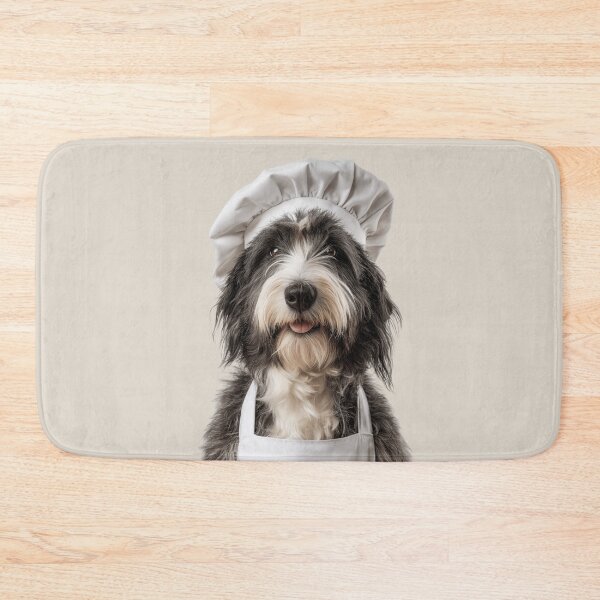 Item preview, Polish Lowland Sheepdog Chef Dog Funny Cooking Apron Hat designed and sold by LazyOwlStore.