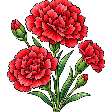 Artwork thumbnail, Carnations  by GraphicsClub