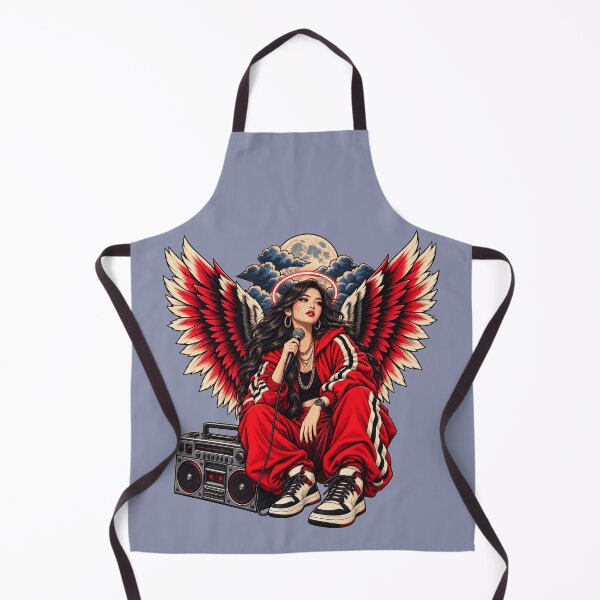 Item preview, Asian Rap Angel with Boombox – Red Wings Under the Full Moon designed and sold by KungPowUnicorn.
