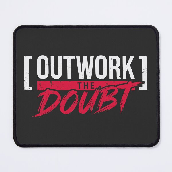 Item preview, Outwork The Doubt (Crimson Red) - Hardcore Workout Typography & Mental Toughness designed and sold by RetroNeon.