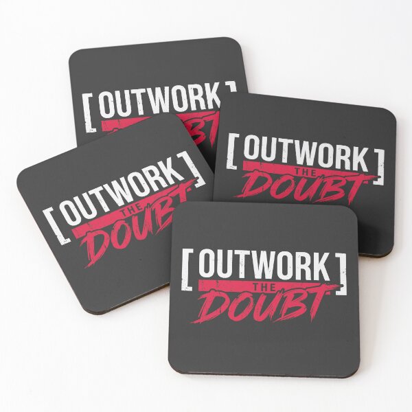 Item preview, Outwork The Doubt (Crimson Red) - Hardcore Workout Typography & Mental Toughness designed and sold by RetroNeon.