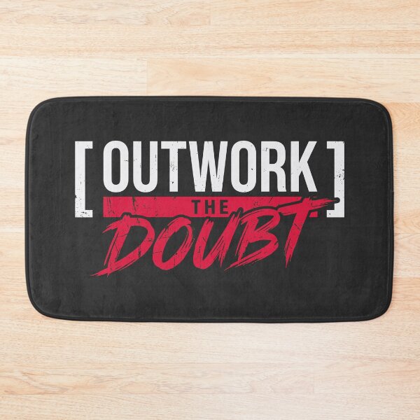 Item preview, Outwork The Doubt (Crimson Red) - Hardcore Workout Typography & Mental Toughness designed and sold by RetroNeon.