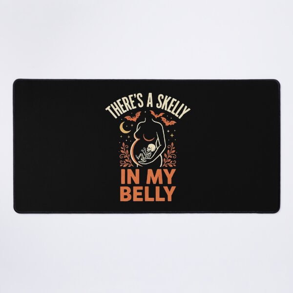 Item preview, There's a Skelly in My Belly | Cute Halloween Pregnancy Announcement | Skeleton Baby Mom to Be designed and sold by ZyziowskyArt.