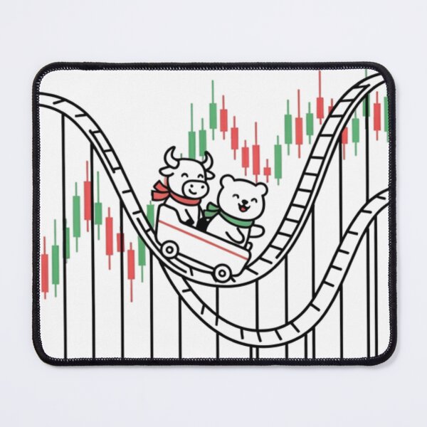 Item preview, Cute Bull and Bear Stock Market Roller Coaster Minimalist Tee designed and sold by BS Creations.