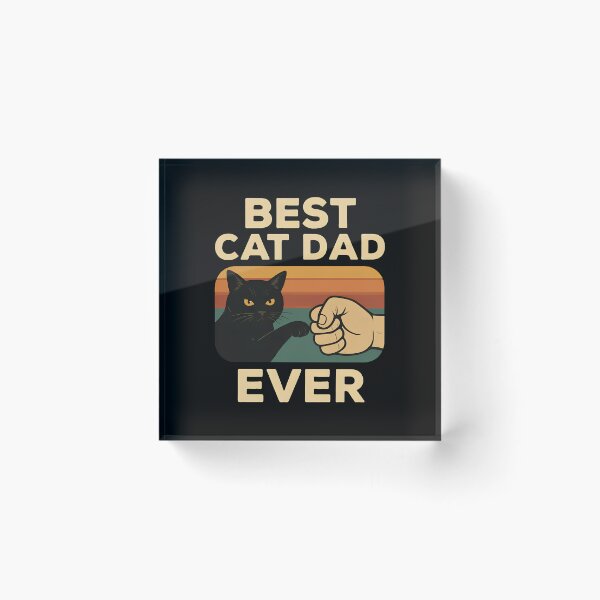 Item preview, Best Cat Dad Ever Retro Sunset Fist Bump designed and sold by OlyvieArt.