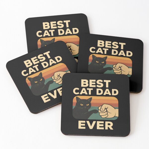 Item preview, Best Cat Dad Ever Retro Sunset Fist Bump designed and sold by OlyvieArt.