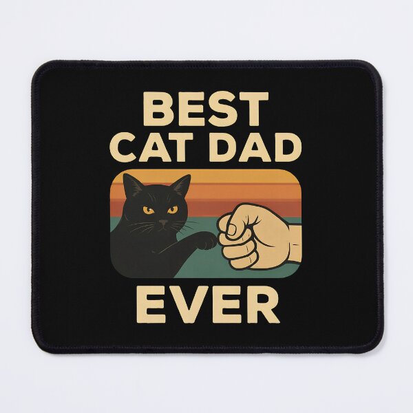 Item preview, Best Cat Dad Ever Retro Sunset Fist Bump designed and sold by OlyvieArt.
