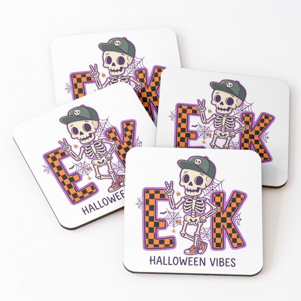 Item preview, Retro Skeleton Peace Sign EEK Halloween Vibes designed and sold by @SHINTOSARTSTORE.
