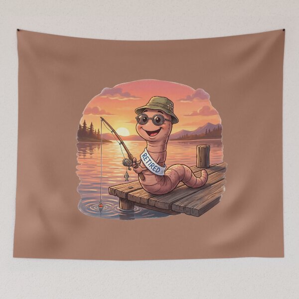 Item preview, Worm goes fishing – never to be bait again designed and sold by design-rebell.