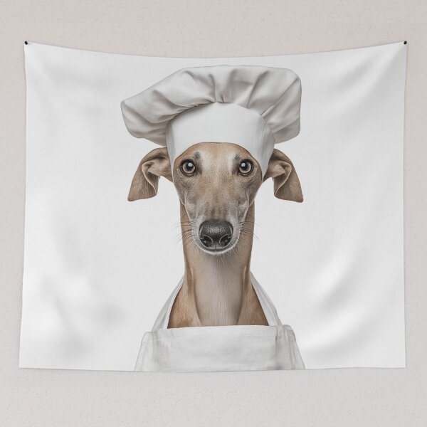 Item preview, Azawakh Chef Dog Funny Cooking Apron Hat Cute Pet Portrait designed and sold by LazyOwlStore.