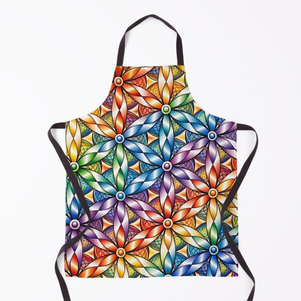 Item preview, Rainbow Stained Glass Floral Pattern – Colorful Geometric Flower Art Print designed and sold by Kaleidoscope Print.