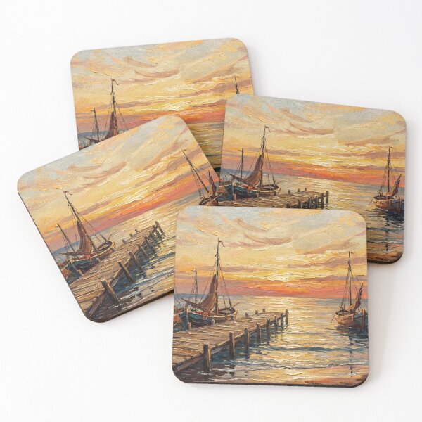 Item preview, Golden Beach Sunset – Coastal Serenity designed and sold by ArtAmbience.