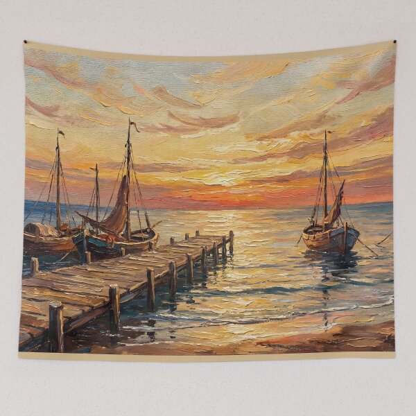 Item preview, Golden Beach Sunset – Coastal Serenity designed and sold by ArtAmbience.