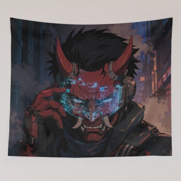 Item preview, Cyberpunk Oni Holographic Warrior designed and sold by bapupa.