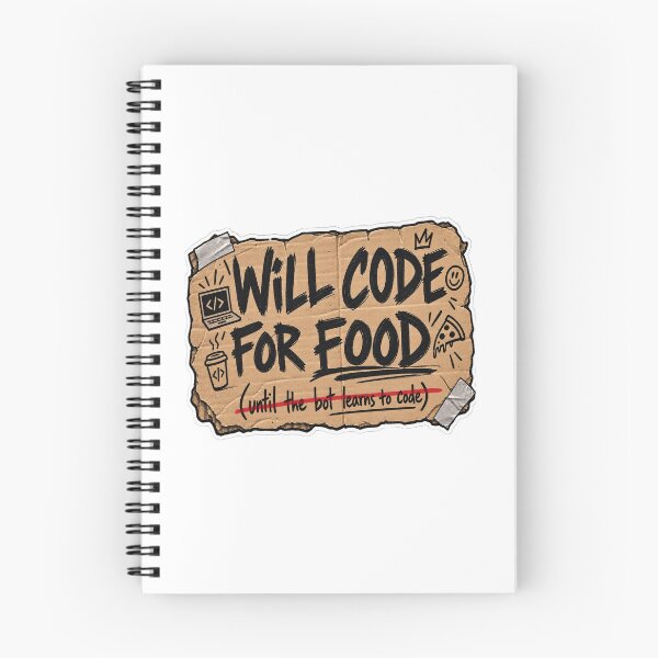 Item preview, Will Code for Food Programmer Humor designed and sold by JMDG Studio.
