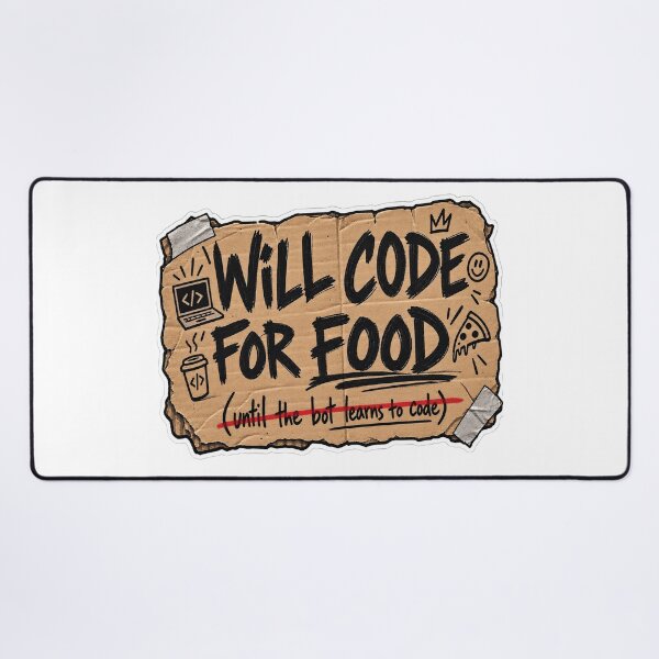 Item preview, Will Code for Food Programmer Humor designed and sold by JMDG Studio.