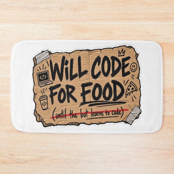 Item preview, Will Code for Food Programmer Humor designed and sold by JMDG Studio.