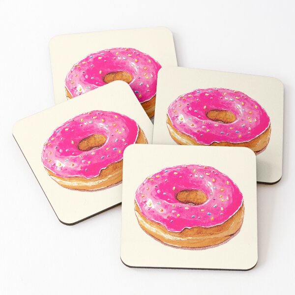 Item preview, Cute Pink Sprinkle Donut Illustration designed and sold by jianina-alondra.