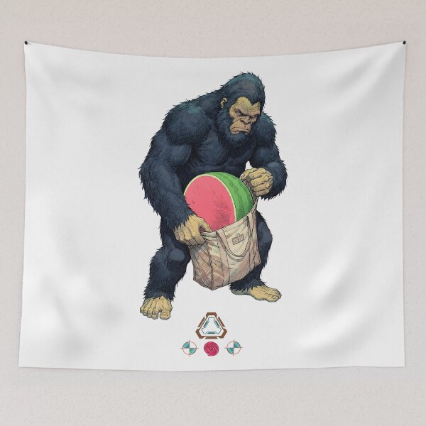 Item preview, Bigfoot's Farmer's Market Haul - Sasquatch with Giant Watermelon designed and sold by Whimsy Trail Co.