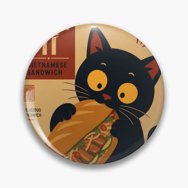 Item preview,  Cat Eating Banh Mi - Vintage Vietnamese Food Lovers designed and sold by PurrfectHome.