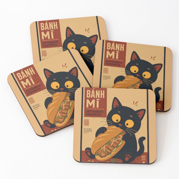 Item preview,  Cat Eating Banh Mi - Vintage Vietnamese Food Lovers designed and sold by PurrfectHome.