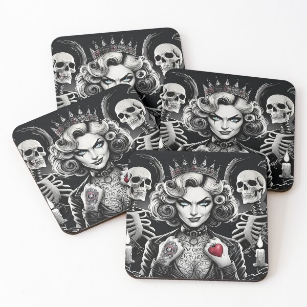 Item preview, Gothic Queen Skeleton Crown Tattoo designed and sold by Voodoo Store Paranormal Collections.