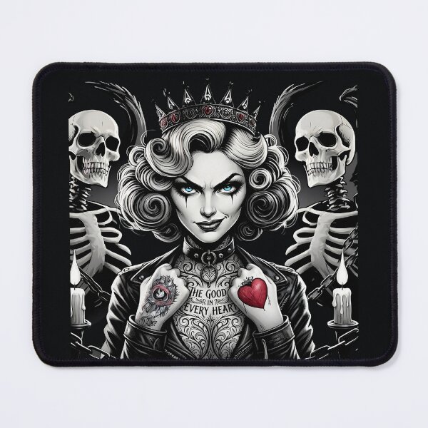 Item preview, Gothic Queen Skeleton Crown Tattoo designed and sold by Voodoo Store Paranormal Collections.