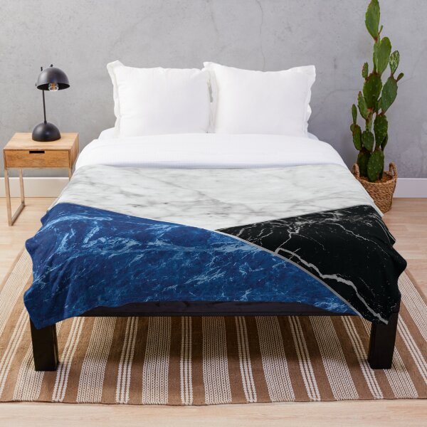 Item preview, Geometric White Marble - Blue Granite & Black Granite #514 designed and sold by Natural Collective.