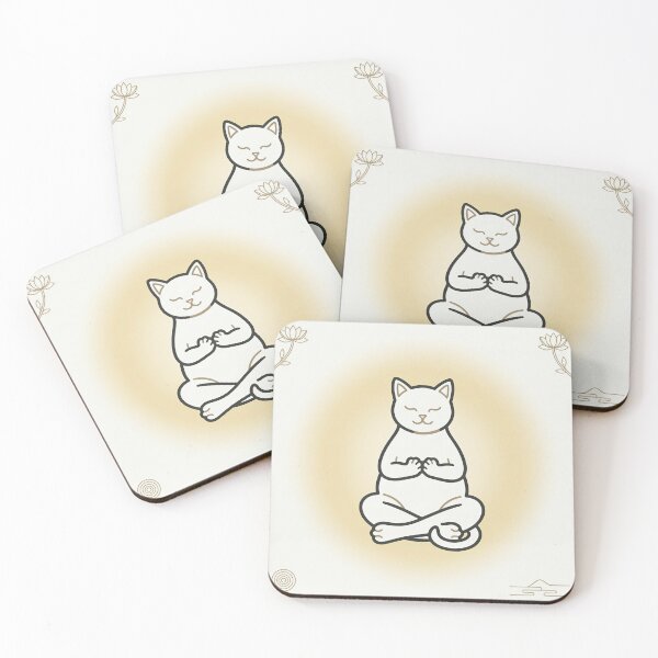 Item preview, Meditation Zen Cat Minimalist Line Art designed and sold by DIUMERI.