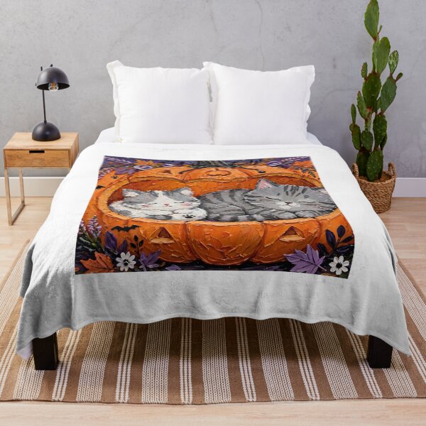 Item preview, Pumpkin Bed Duo - Fred & Junior Sleeping Kittens designed and sold by MAISON SYLVIE.