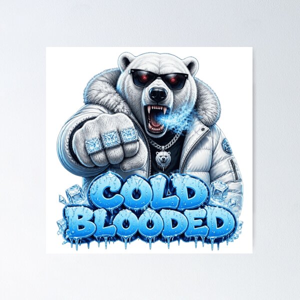 Item preview, Cold Blooded Polar Bear Gangster designed and sold by WearTheVibe Store.