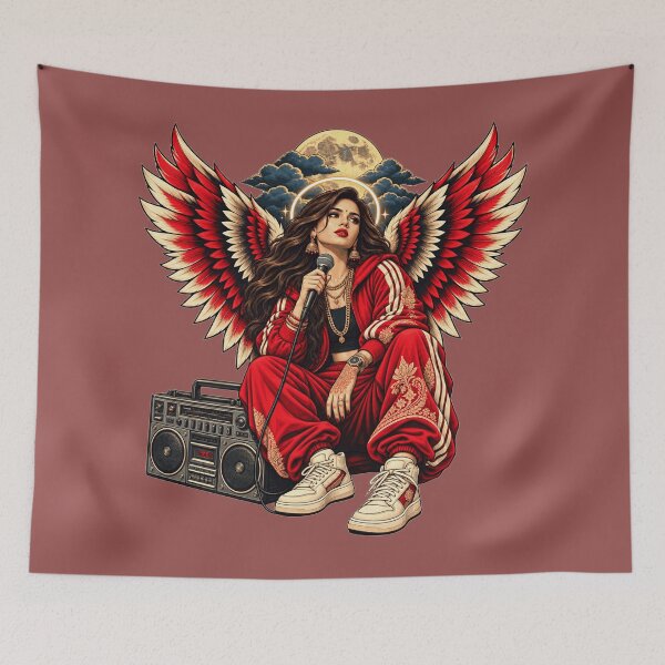 Item preview, Desi Hip Hop Angel – Henna, Jhumka and Boombox Wings designed and sold by KungPowUnicorn.