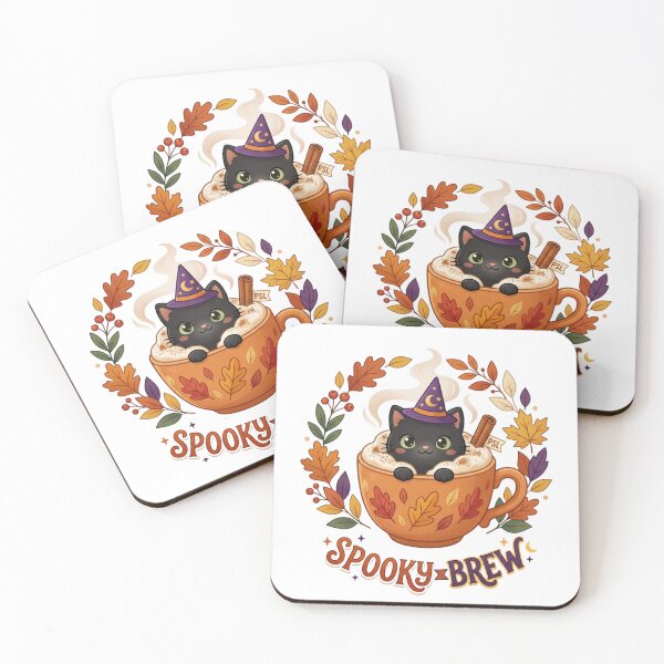 Item preview, Spooky Brew Halloween Black Cat Pumpkin Spice Latte Coffee designed and sold by KreatoLab.