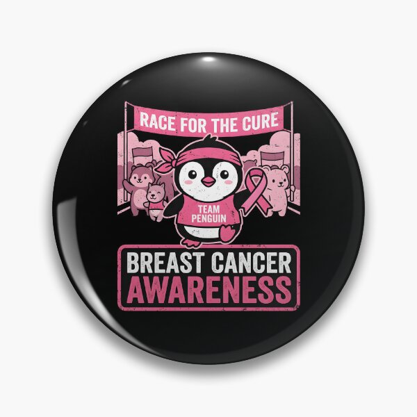 Item preview, Team Penguin Breast Cancer Awareness Pink Ribbon designed and sold by ROUFTOOP.