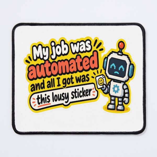 Item preview, My Job Was Automated AI Humor designed and sold by JMDG Studio.