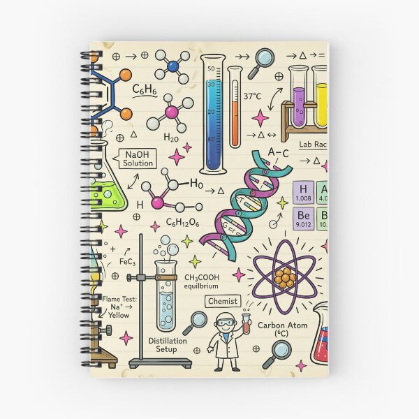 Item preview, Nerdcore Chemistry Doodle Notebook designed and sold by DIUMERI.