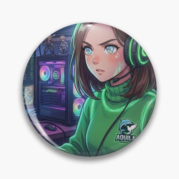 Item preview, Gamer Girl Neon Gaming Setup Anime Art designed and sold by SofiaByCruti.