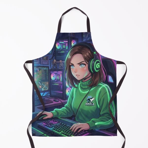 Item preview, Gamer Girl Neon Gaming Setup Anime Art designed and sold by SofiaByCruti.