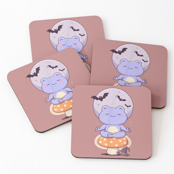 Item preview, Cute Meditating Frog on Mushroom Moon Halloween designed and sold by VioletNance.