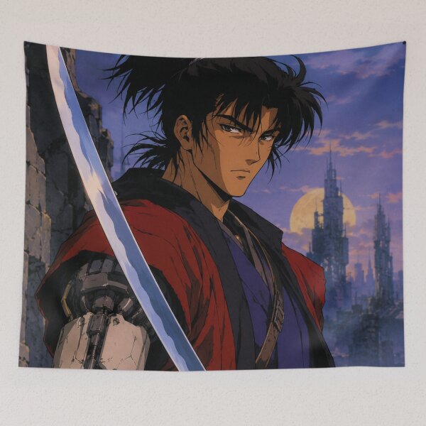 Item preview, Cyberpunk Samurai Moonlit Swordsman designed and sold by bapupa.