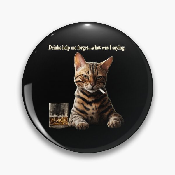 Item preview, Cat With Whiskey and Cigarette Funny Quote designed and sold by Dmo3HarkoArt.