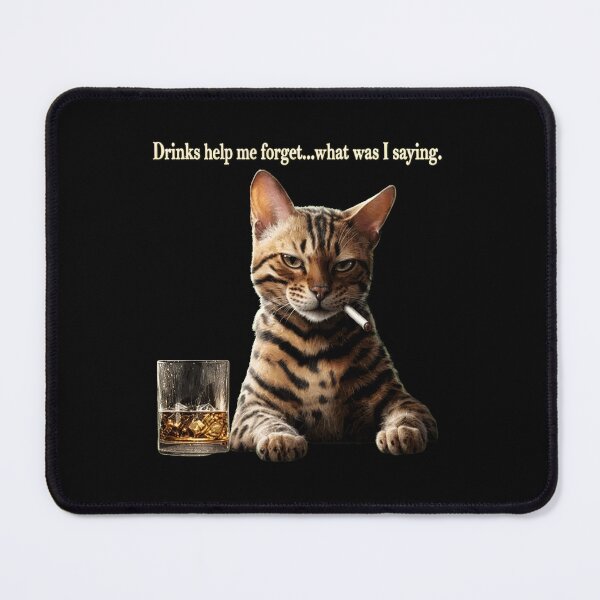 Item preview, Cat With Whiskey and Cigarette Funny Quote designed and sold by Dmo3HarkoArt.